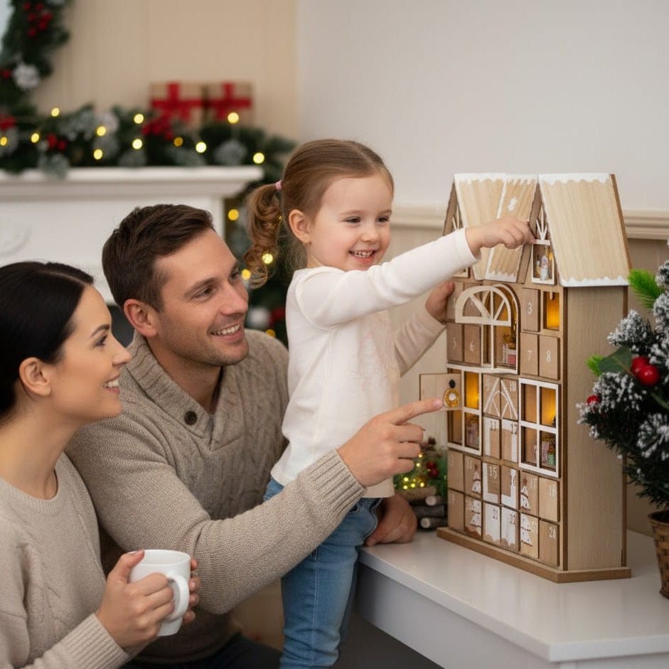 HearthGlow Illuminated Wooden Advent Calendar for Festive Home Decor | Temsk