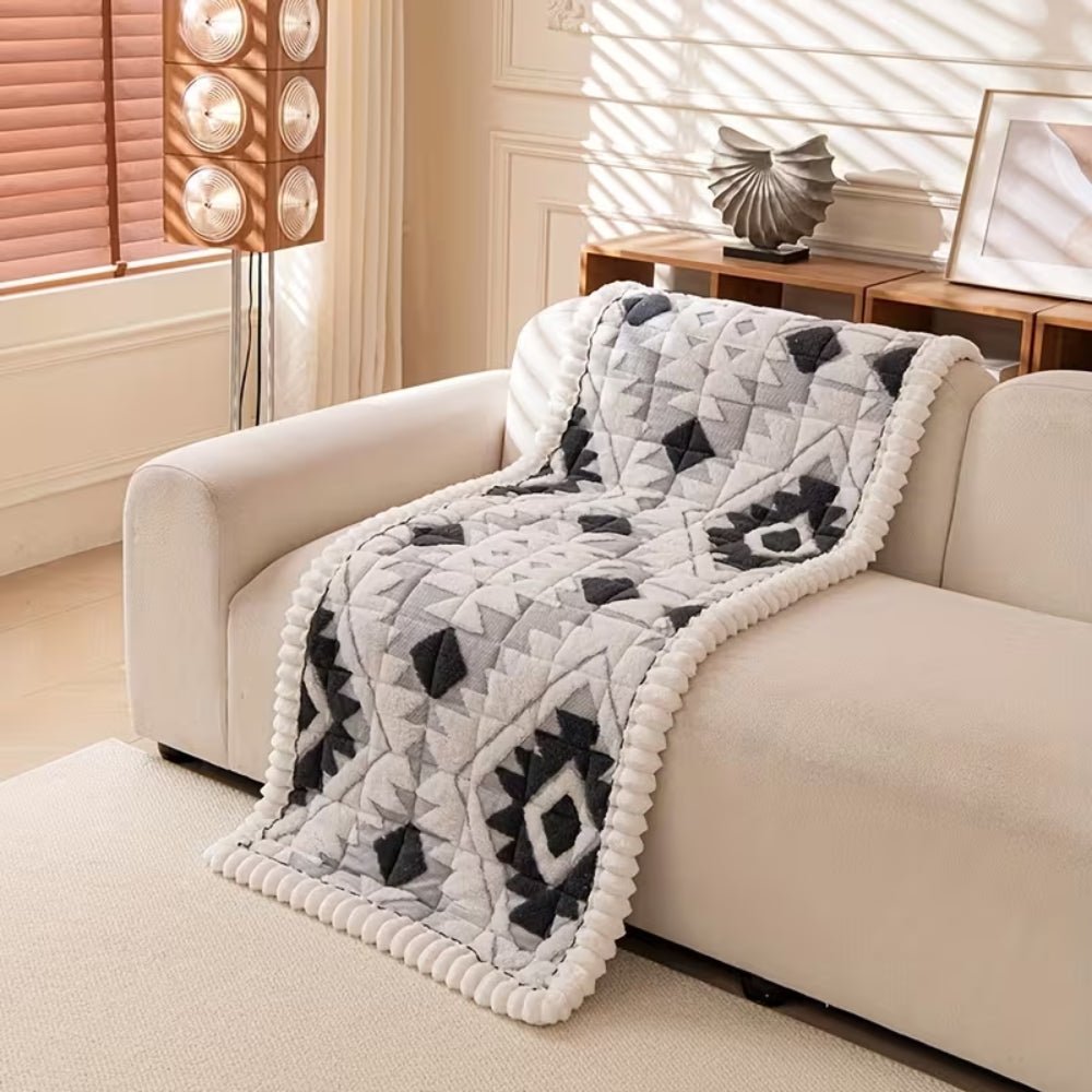 CozyNest Plush Quilted Winter Sofa Cover For Warm And Secure Seating | Temsk