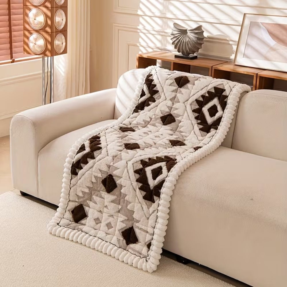 CozyNest Plush Quilted Winter Sofa Cover For Warm And Secure Seating | Temsk