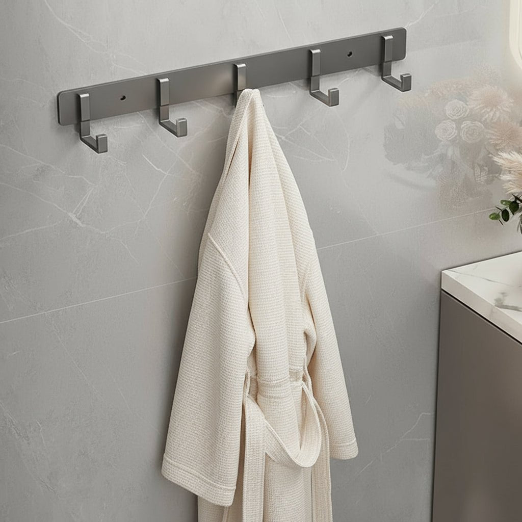 Stable Wall Mounted Coat Rack With Black Hooks For Stylish Organization | Temsk