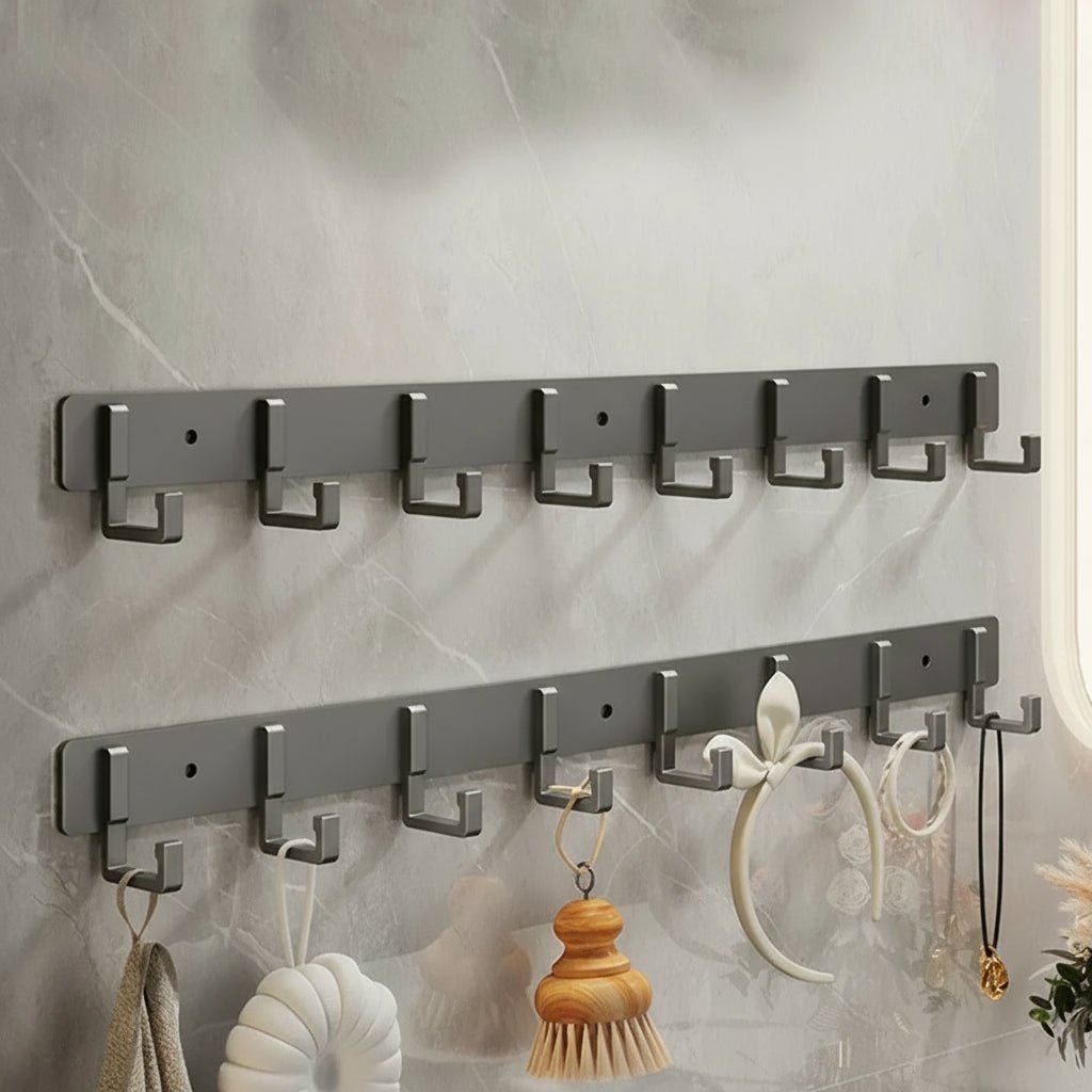 Stable Wall Mounted Coat Rack With Black Hooks For Stylish Organization | Temsk