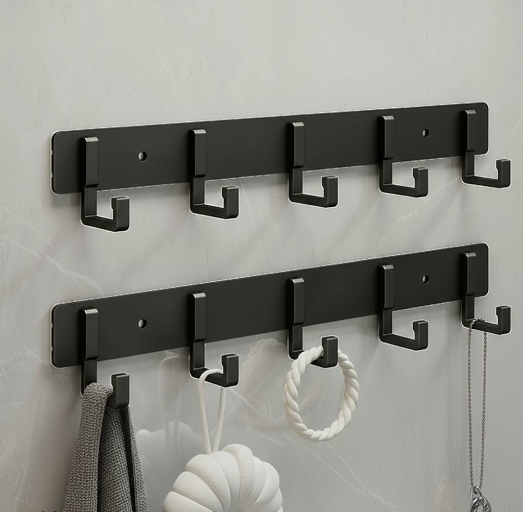 Stable Wall Mounted Coat Rack With Black Hooks For Stylish Organization | Temsk