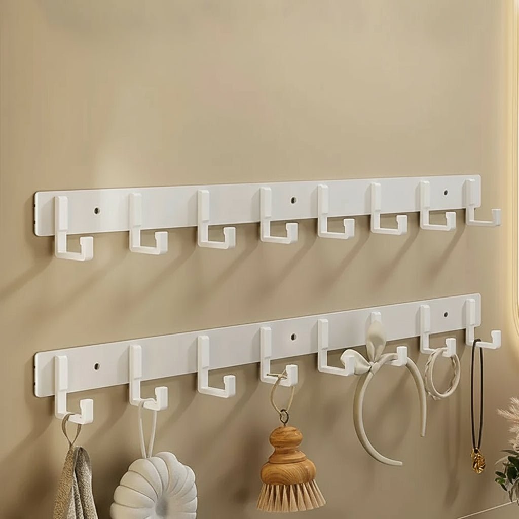 Stable Wall Mounted Coat Rack With Black Hooks For Stylish Organization | Temsk