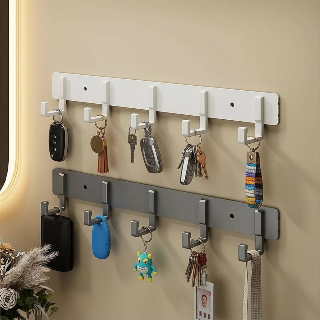Stable Wall Mounted Coat Rack With Black Hooks For Stylish Organization | Temsk
