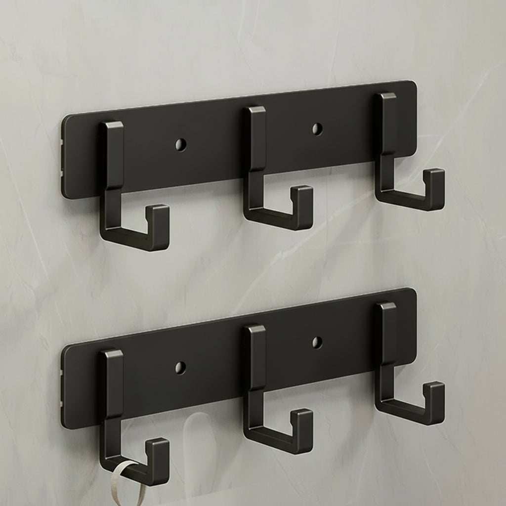 Stable Wall Mounted Coat Rack With Black Hooks For Stylish Organization | Temsk