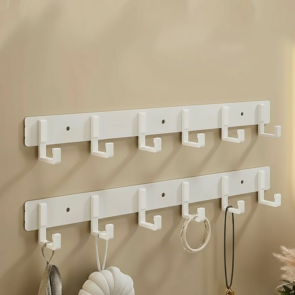 Stable Wall Mounted Coat Rack With Black Hooks For Stylish Organization | Temsk