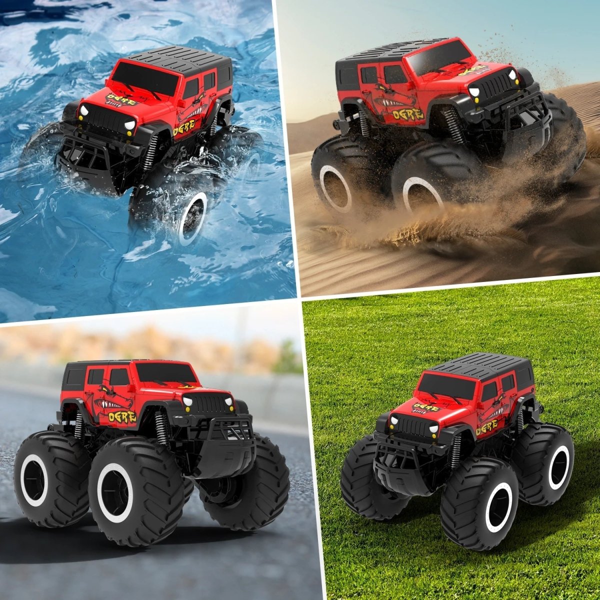 AquaRidge Amphibious 4WD RC Car For Water And Land Stunts | Temsk