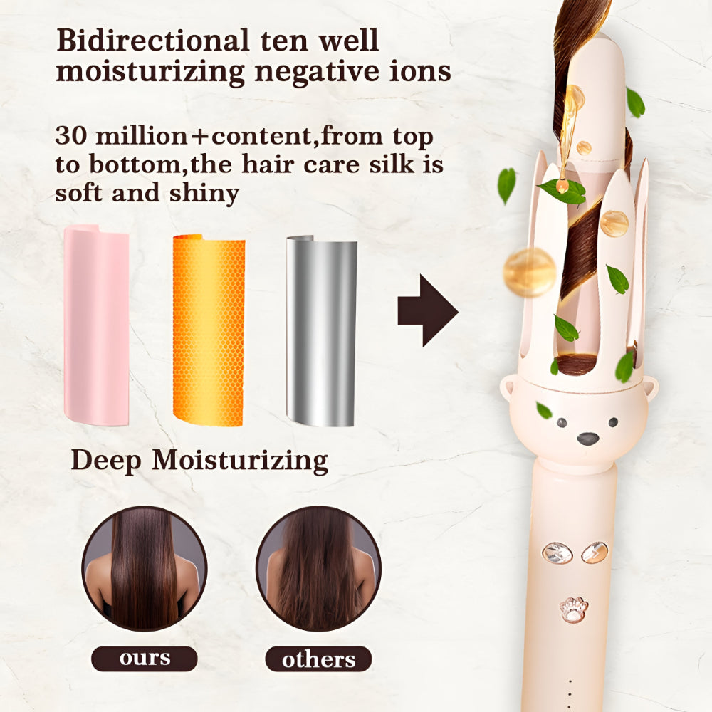 Ceramic Barrel Curling Iron With Automatic Rotating Action For Easy Styling | Temsk