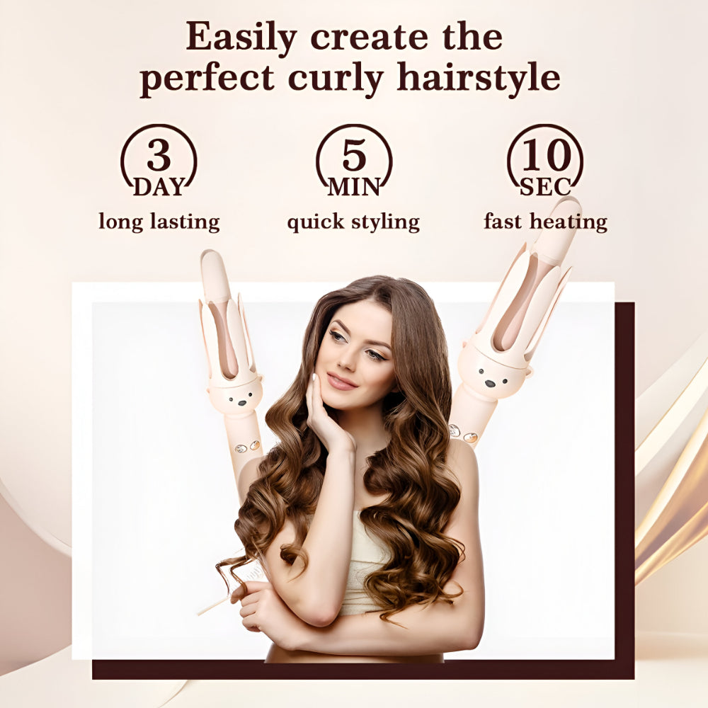 Ceramic Barrel Curling Iron With Automatic Rotating Action For Easy Styling | Temsk
