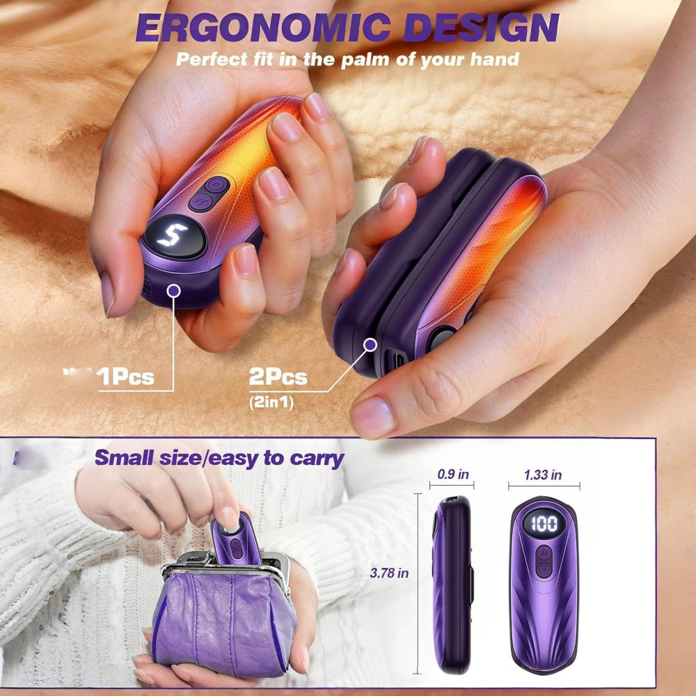 Rechargeable Hand Warmers With LED Display And Compact Pocket Heater | Temsk