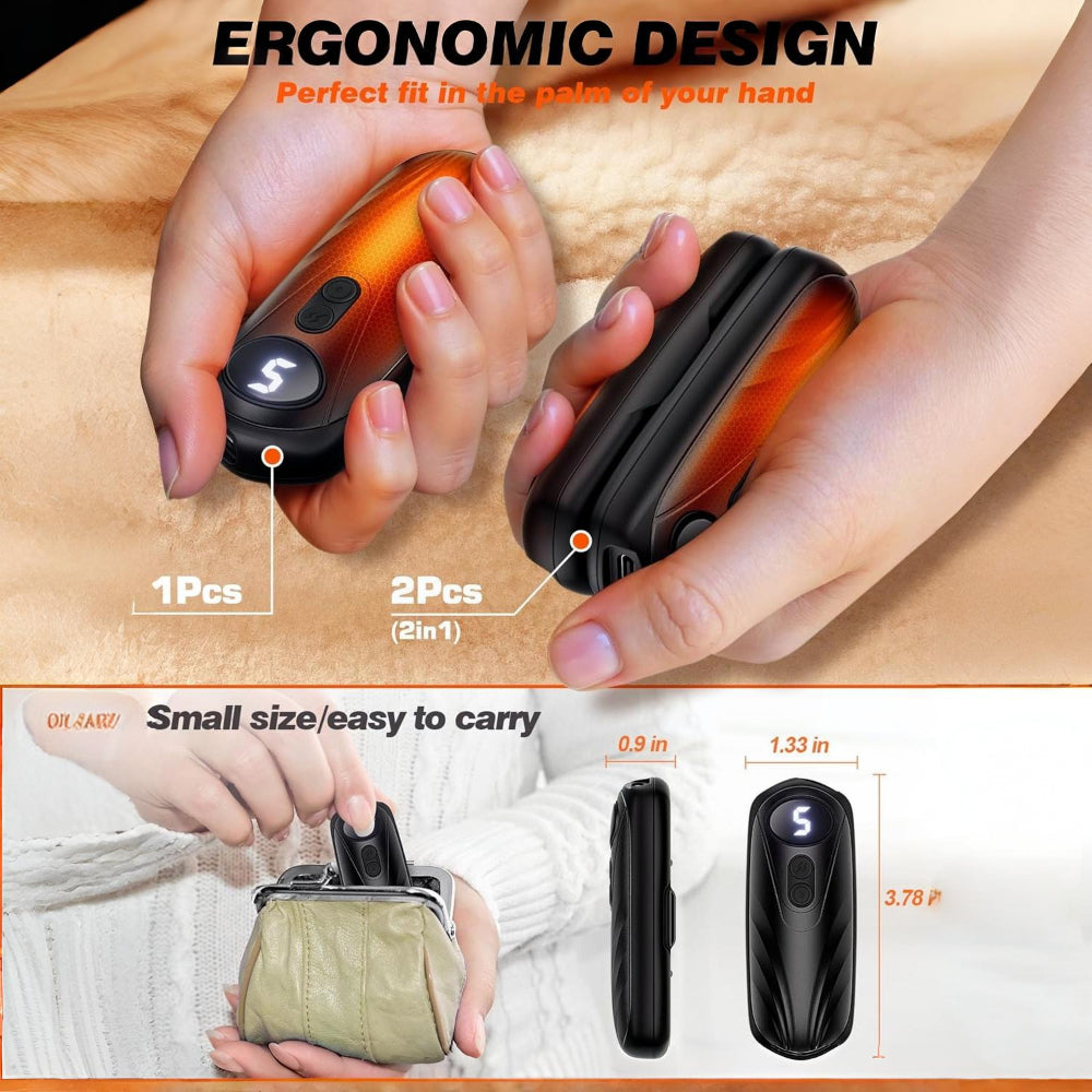 Rechargeable Hand Warmers With LED Display And Compact Pocket Heater | Temsk