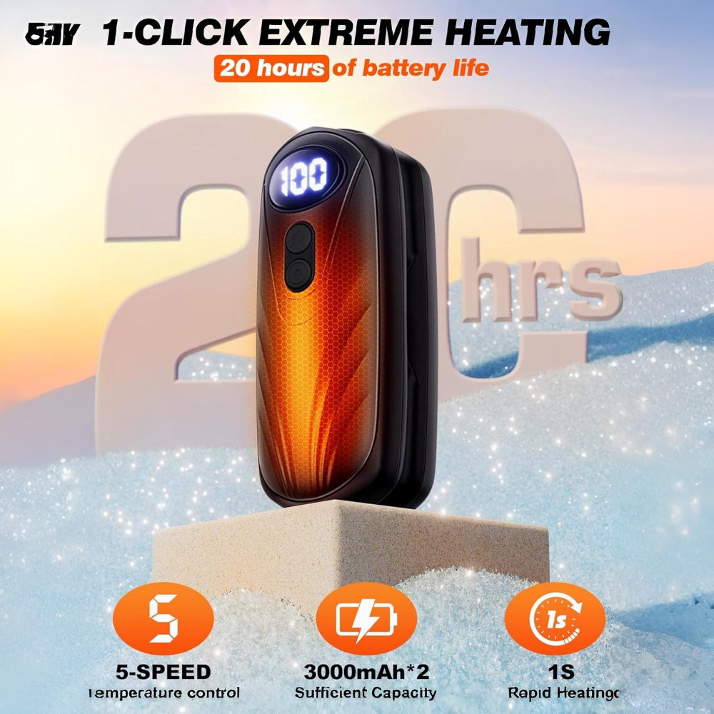 Rechargeable Hand Warmers With LED Display And Compact Pocket Heater | Temsk