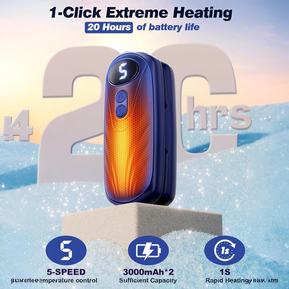 Rechargeable Hand Warmers With LED Display And Compact Pocket Heater | Temsk