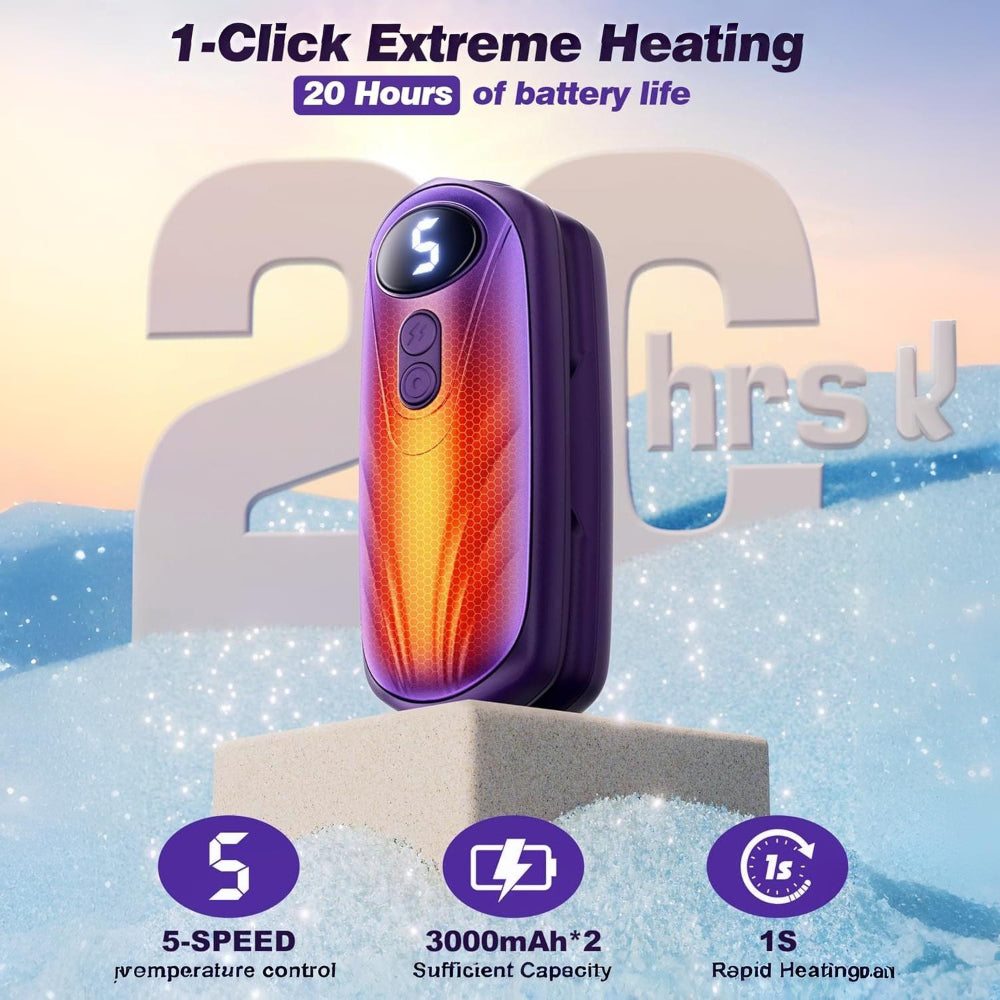 Rechargeable Hand Warmers With LED Display And Compact Pocket Heater | Temsk