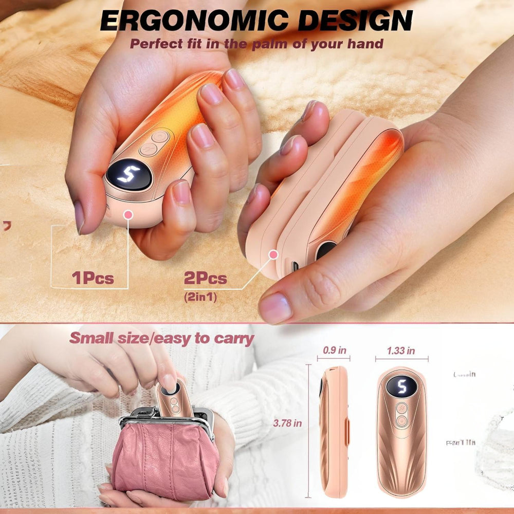 Rechargeable Hand Warmers With LED Display And Compact Pocket Heater | Temsk