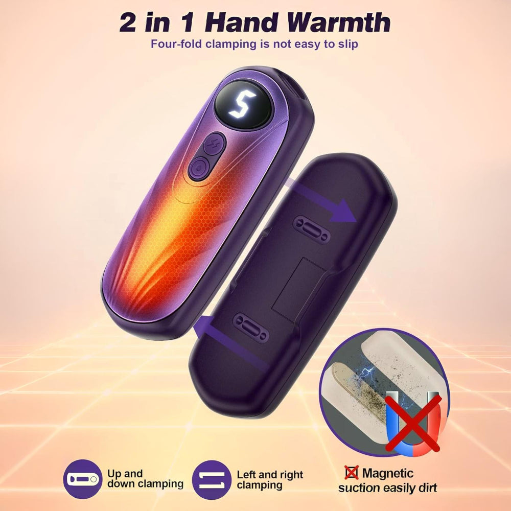 Rechargeable Hand Warmers With LED Display And Compact Pocket Heater | Temsk