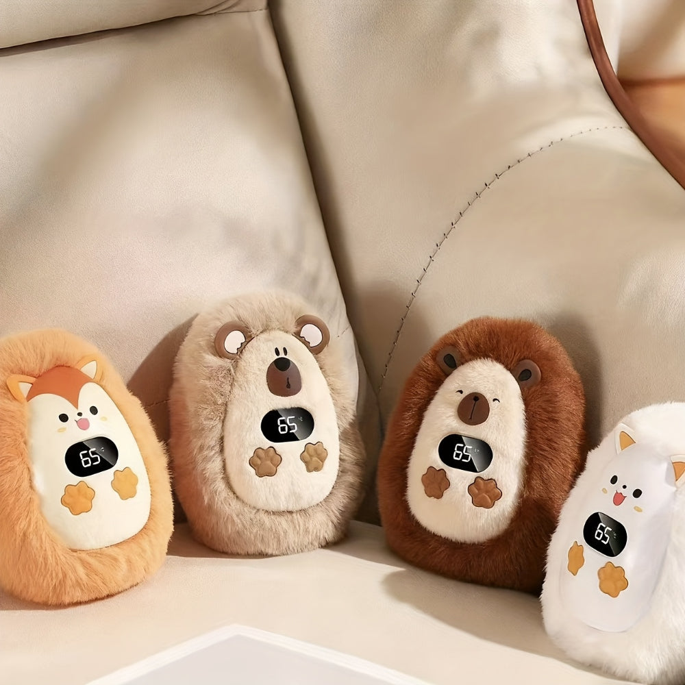 Rechargeable Plush Pocket Hand Warmer With LCD Display | Temsk