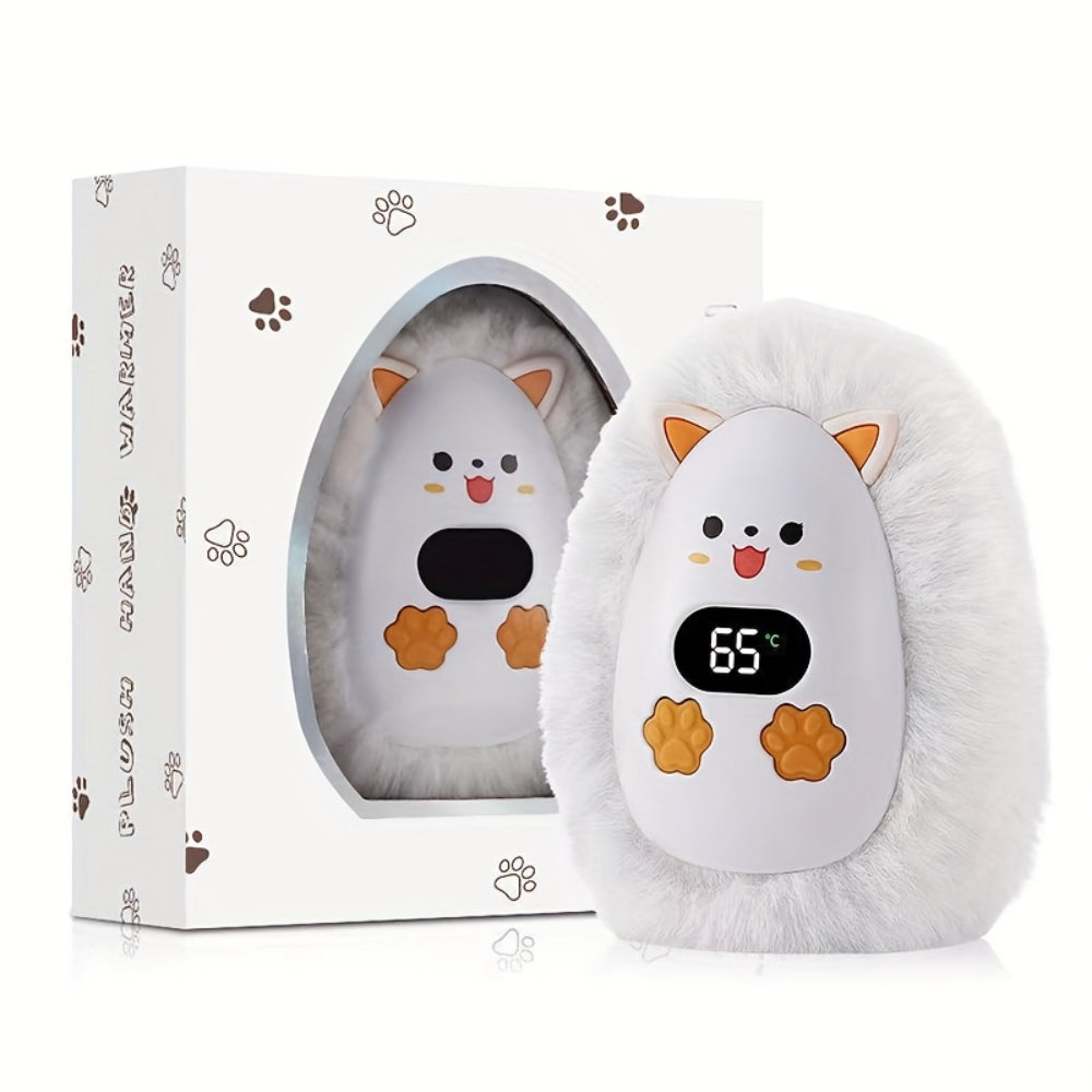 Rechargeable Plush Pocket Hand Warmer With LCD Display | Temsk