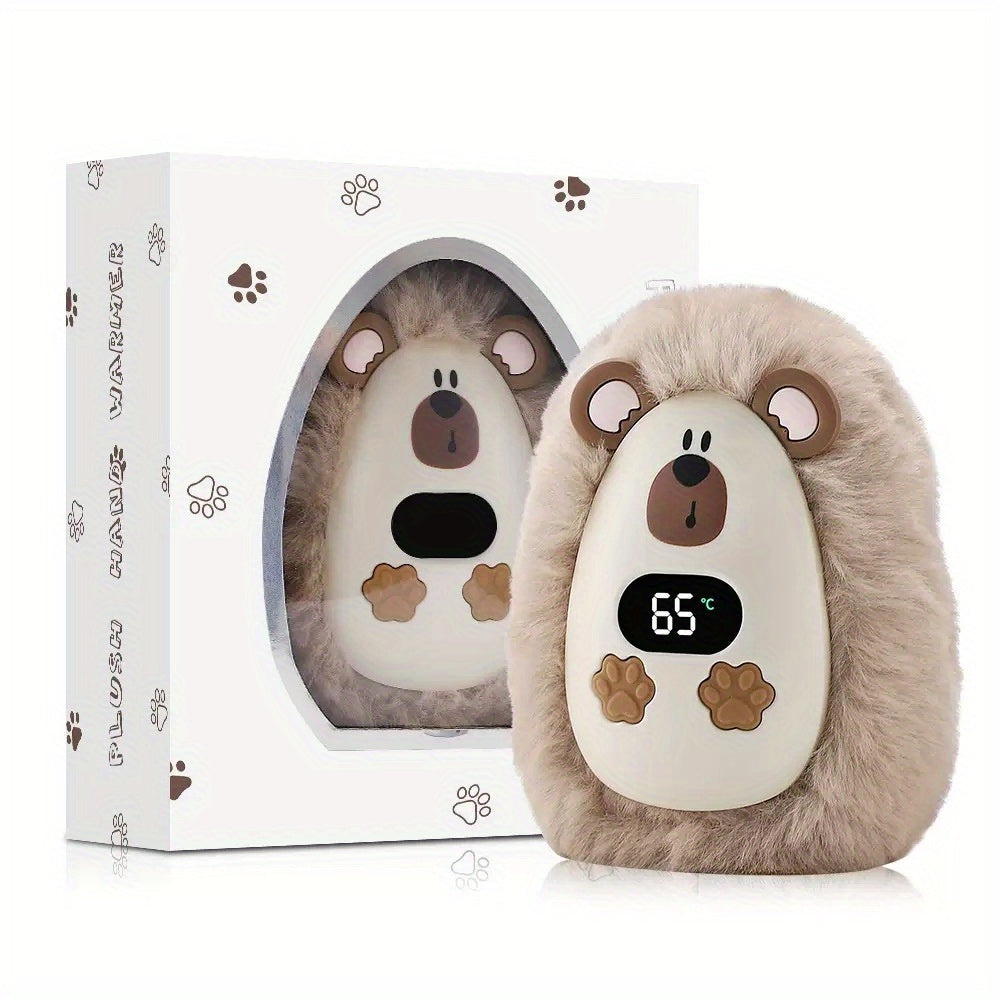 Rechargeable Plush Pocket Hand Warmer With LCD Display | Temsk