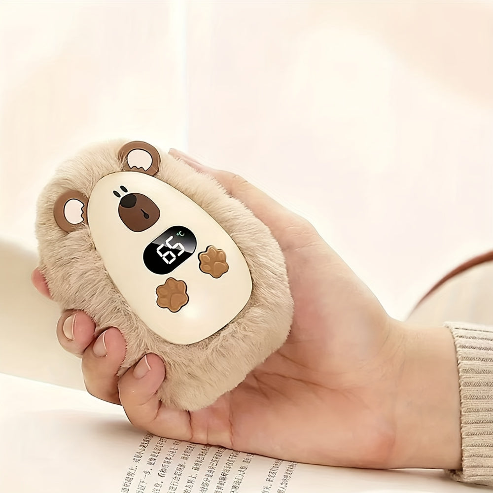 Rechargeable Plush Pocket Hand Warmer With LCD Display | Temsk