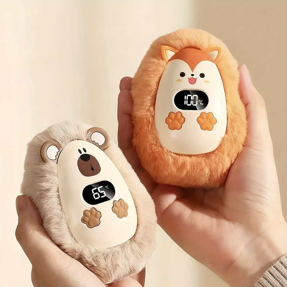 Rechargeable Plush Pocket Hand Warmer With LCD Display | Temsk