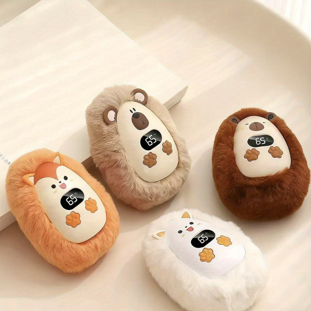 Rechargeable Plush Pocket Hand Warmer With LCD Display | Temsk