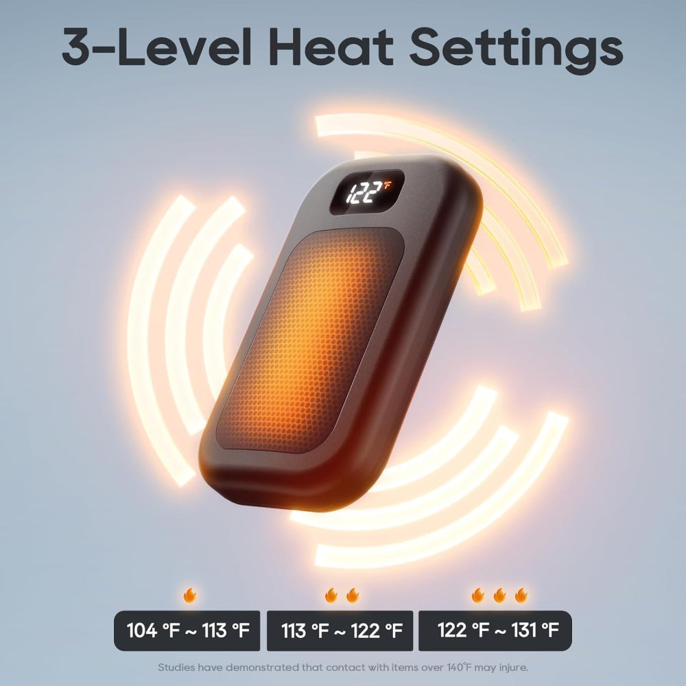 Rechargeable Pocket Hand Warmers Dual Pack With Adjustable Heat | Temsk