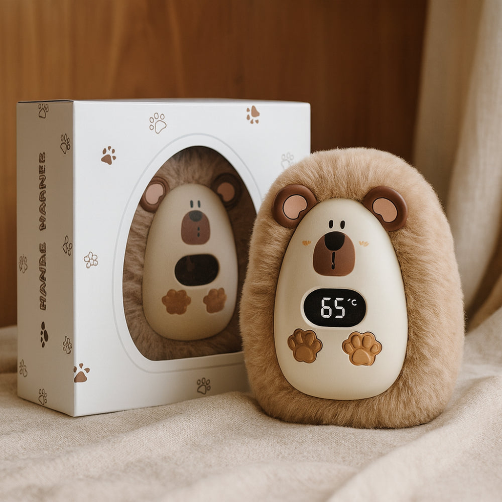 Rechargeable Plush Pocket Hand Warmer With LCD Display | Temsk