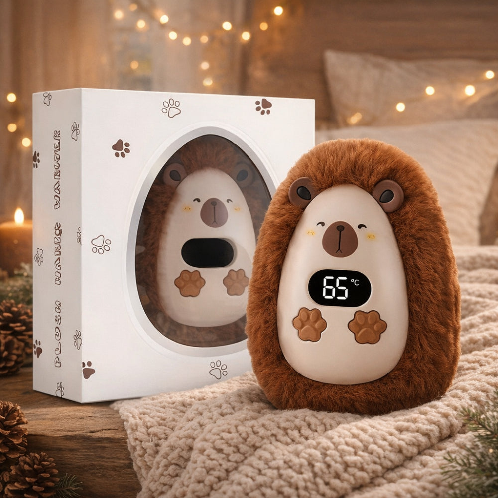 Rechargeable Plush Pocket Hand Warmer With LCD Display | Temsk