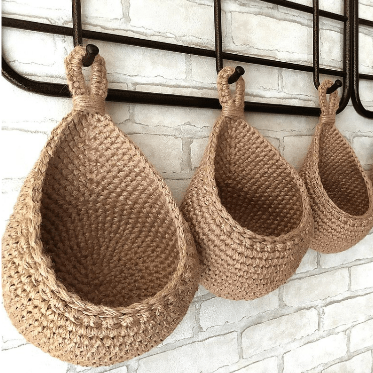 LoomNest Hanging Jute Basket For Kitchen Storage Solutions | Temsk