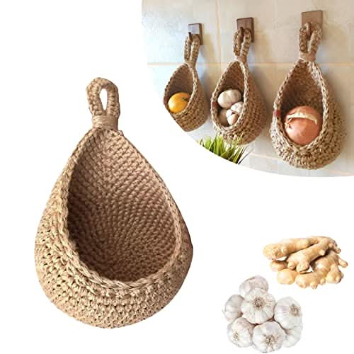 LoomNest Hanging Jute Basket For Kitchen Storage Solutions | Temsk