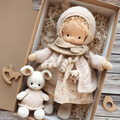 Handmade Cotton Doll Soft Toy For Imaginative Play In Gift Box | Temsk