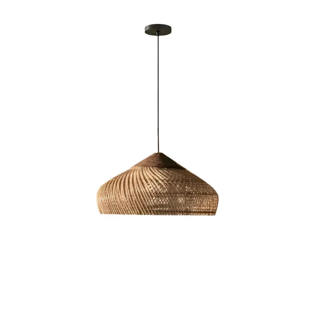 Vintage Style Handwoven Rattan Pendant Light Fixture, 12 Inches | Temsk