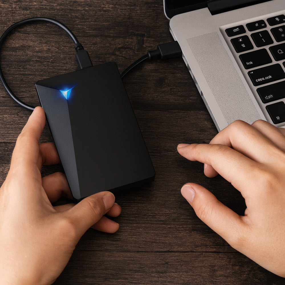 Schlanke tragbare externe USB-Festplatte für einfache Dateispeicherung | Temsk