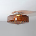 Ribbed Glass Ceiling Light With Chrome Finish For Hallways | Temsk