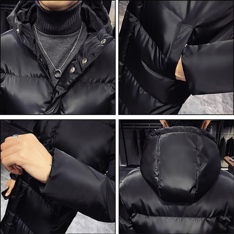 Ardent Black Long Coat For Men With Stand Up Collar And Fur | Temsk