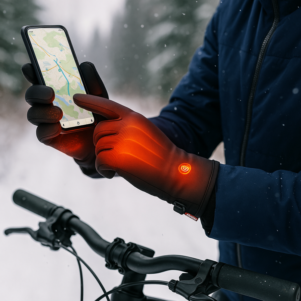 Warme beheizbare Winterhandschuhe für Outdoorsport mit Touchscreen-Funktion | Temsk