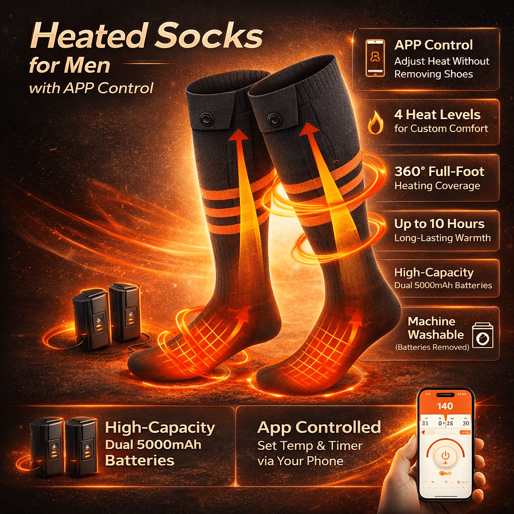 Heated Socks With App Temperature Control For Outdoor Use | Temsk