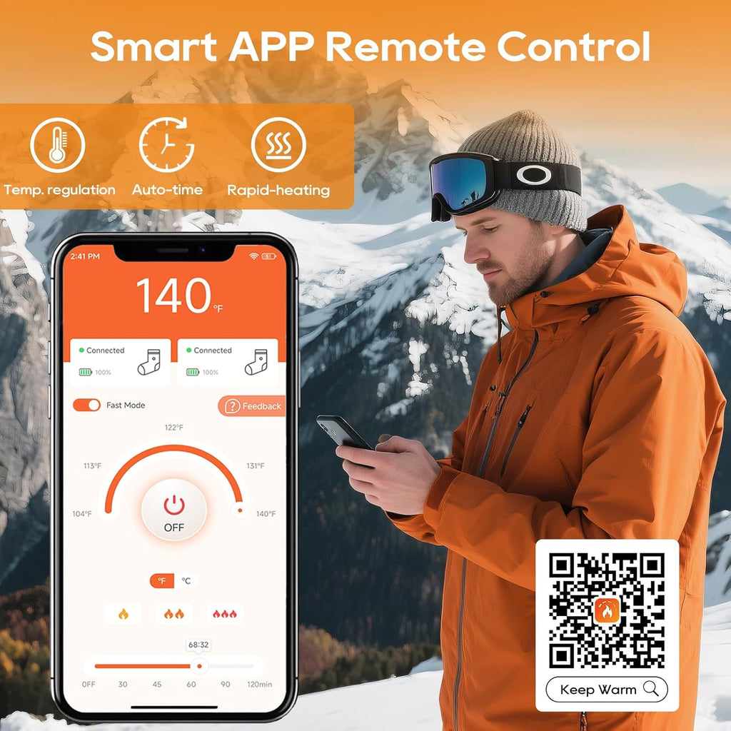 Heated Socks With App Temperature Control For Outdoor Use | Temsk