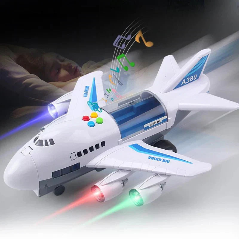 AeroSprint Inertial Plane Toy With Music, Lights, And Mini Cars For Kids | Temsk