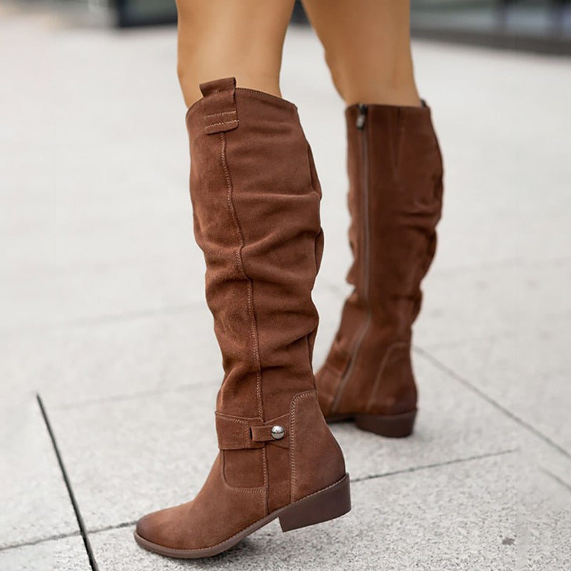 Astra Women’s Leather Boots With Knee-High Style, Warm And Comfortable | Temsk