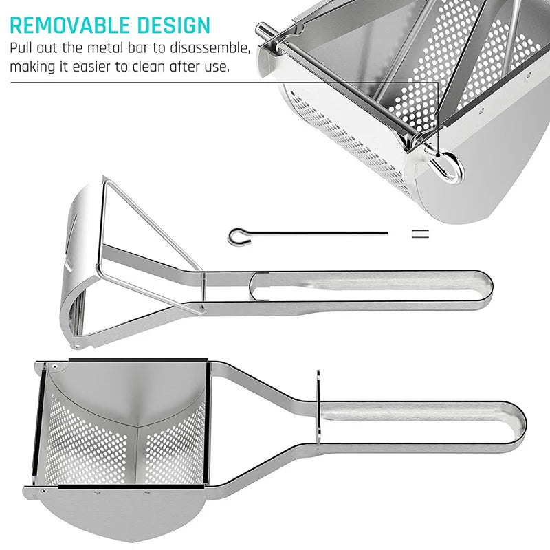 FloraMash High-Performance Stainless Steel Potato Press for Baby Food and Fruit | Temsk