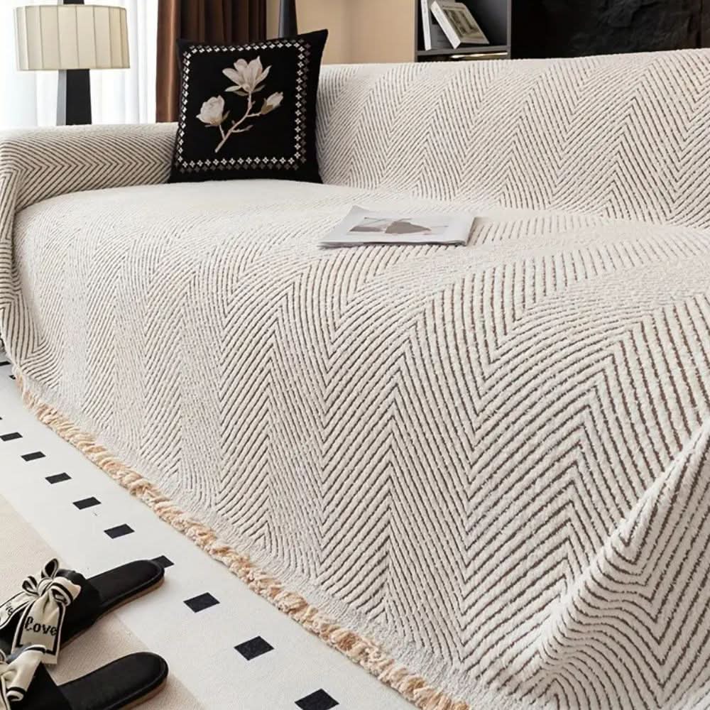 CozyShield Herringbone Sofa Cover, Splash-Proof and Non-Slip | Temsk