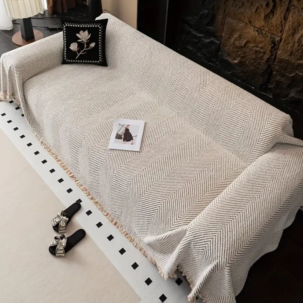 CozyShield Herringbone Sofa Cover, Splash-Proof and Non-Slip | Temsk