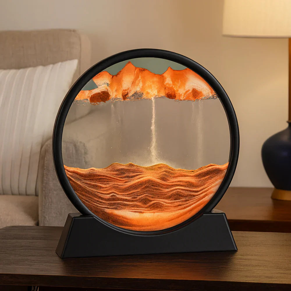 Soothing Moving Sand Glass Table Decor For Home Or Office | Temsk