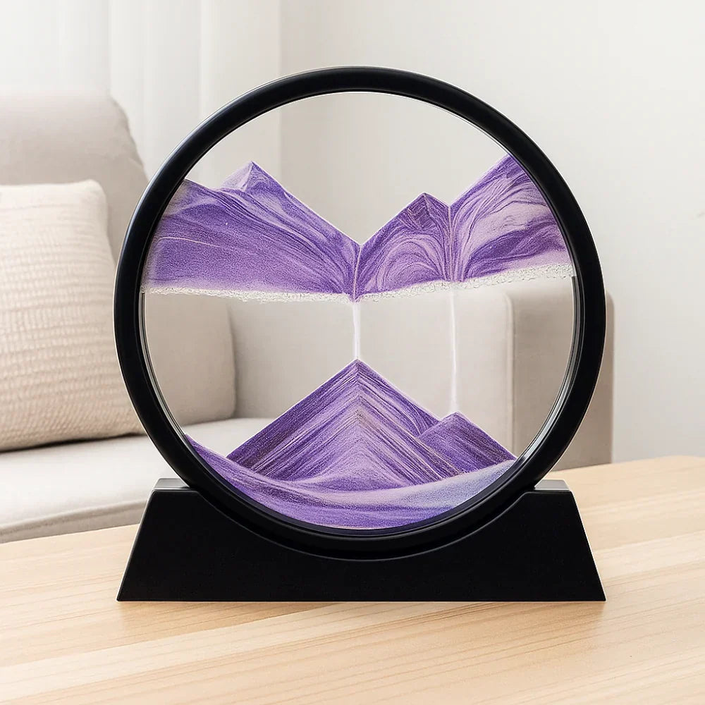 Soothing Moving Sand Glass Table Decor For Home Or Office | Temsk