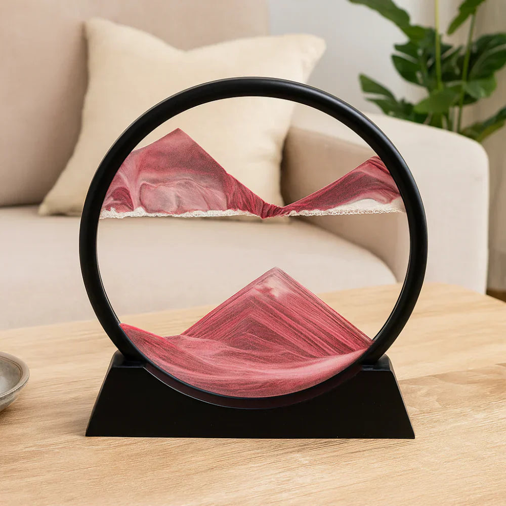Soothing Moving Sand Glass Table Decor For Home Or Office | Temsk