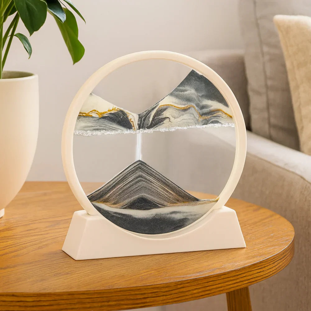 Soothing Moving Sand Glass Table Decor For Home Or Office | Temsk