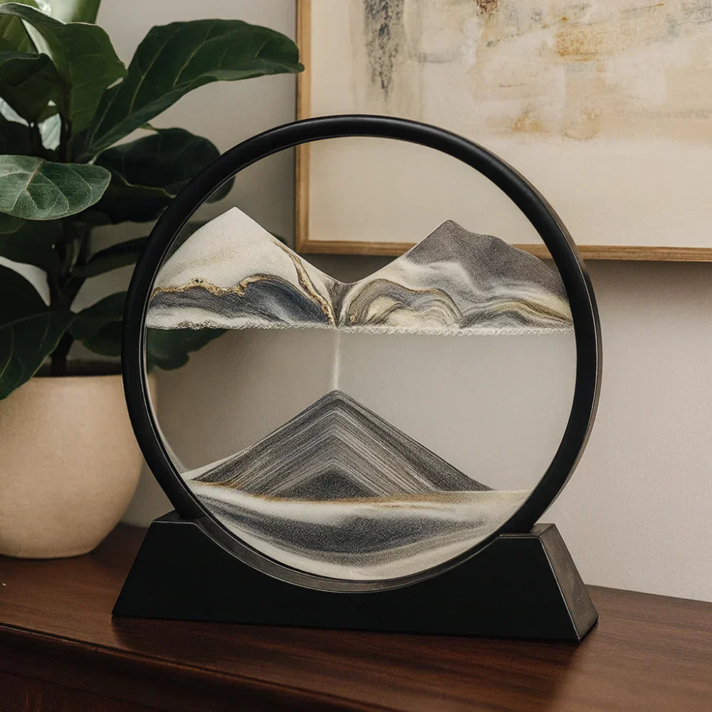 Soothing Moving Sand Glass Table Decor For Home Or Office | Temsk