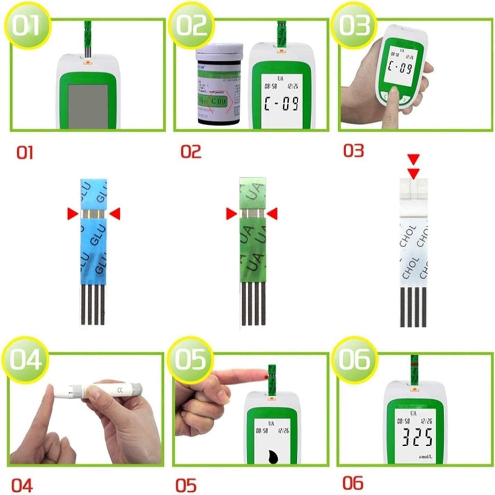Heim-Blutzucker- und Cholesterin-Testkit mit LCD-Anzeige | Temsk
